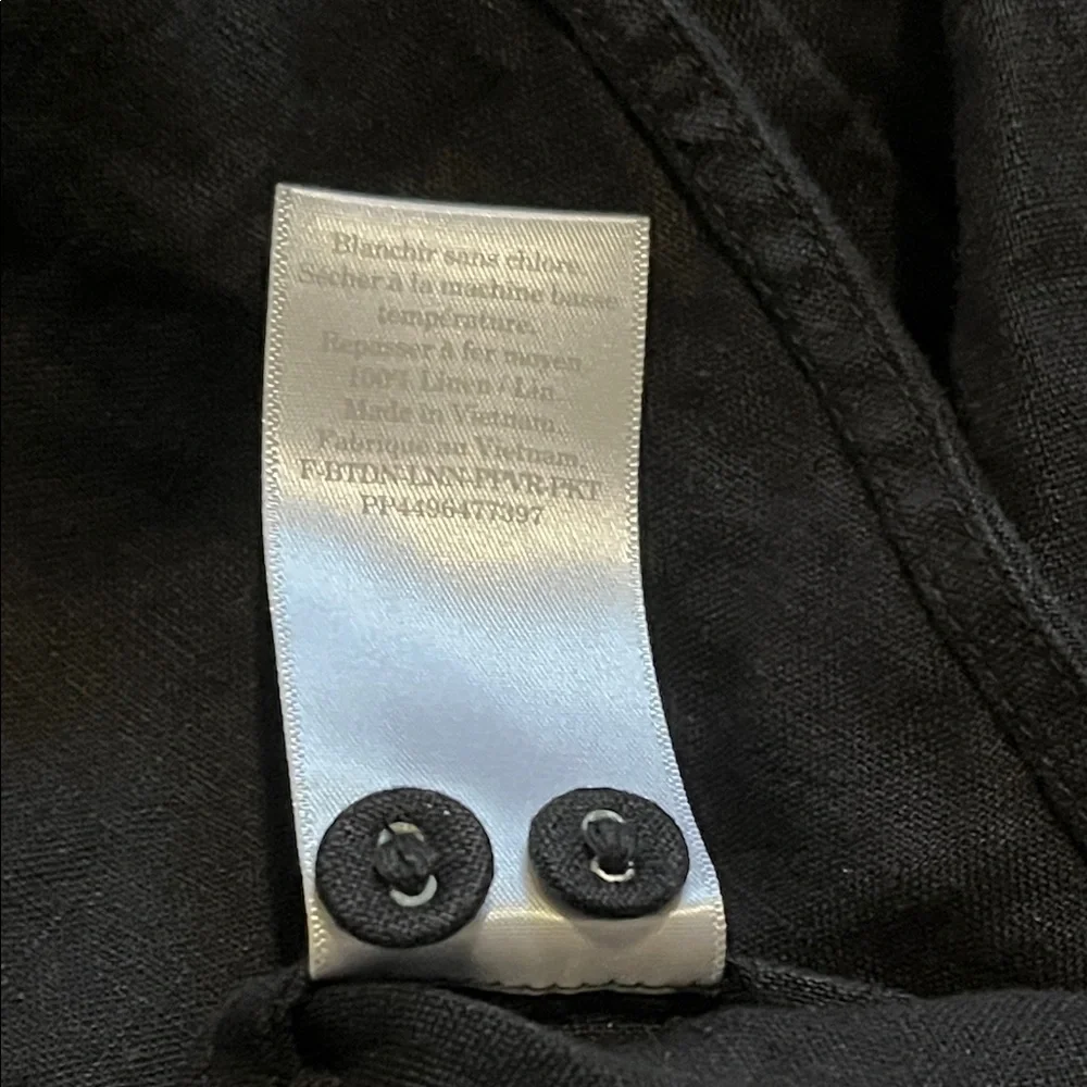 Everlane The Linen Popover Shirt Women's sz 6 Black - Picture 8 of 10